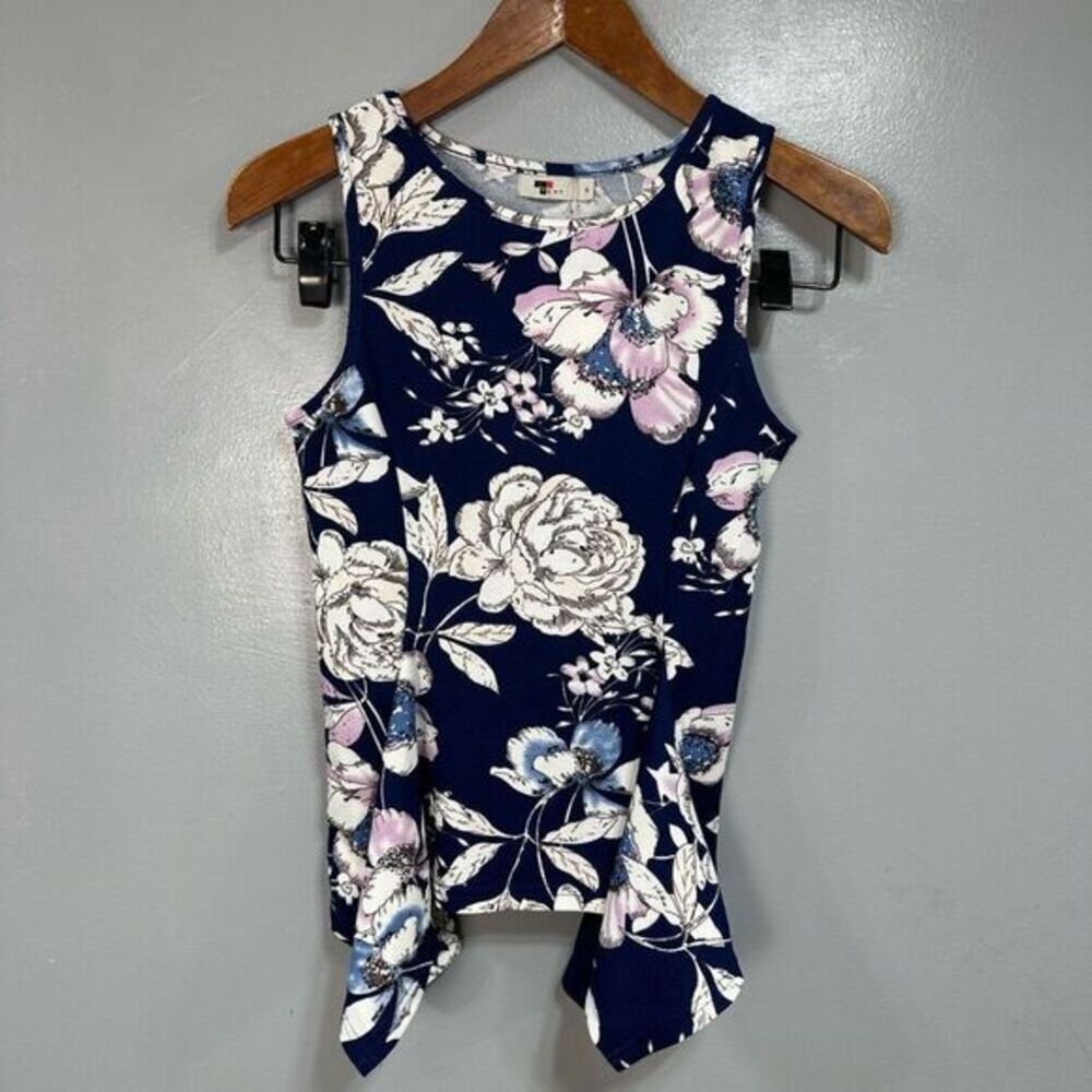 Temt Women’s Peplum Blouse Top Shell sz S Floral NEW #E978